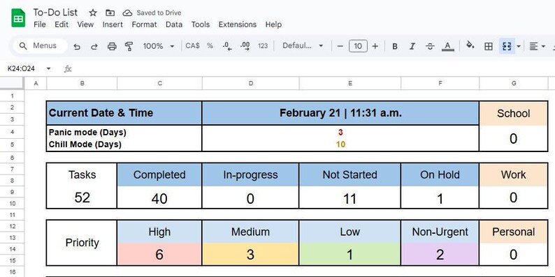 Endless Task Tracker With Progress Graph Customizable To Do List