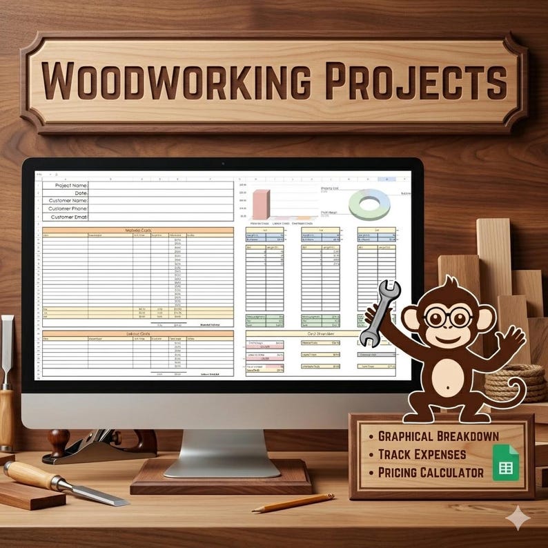 Woodworking Project Pricing Template: Material &amp; Labor Tracker - Etsy