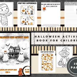 25+ Printable Kids Halloween Activity Pages for Kids, Halloween Party Games, Halloween Coloring Pages, Printable PDF, Digital Download