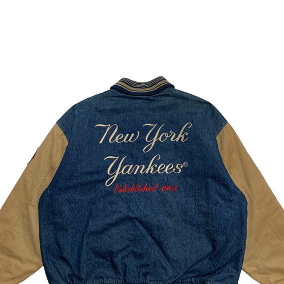 Vintage MLB New York Yankees 50th Year Denim Jacket - Etsy