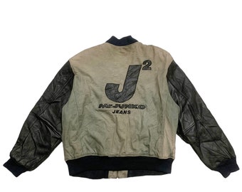Vintage 90's J2 Mr. Junko Jeans Japan Varsity Leather Jacket L