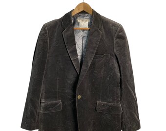 ジャケット・アウター KATHARINE HAMNETT Velvet long coat Katherine Hamnett London Velvet Blazer Jacket - Etsy