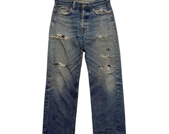 Vintage 1960's Big E Levi's 501 Jeans Button Fly Levi Blue 28 X 27