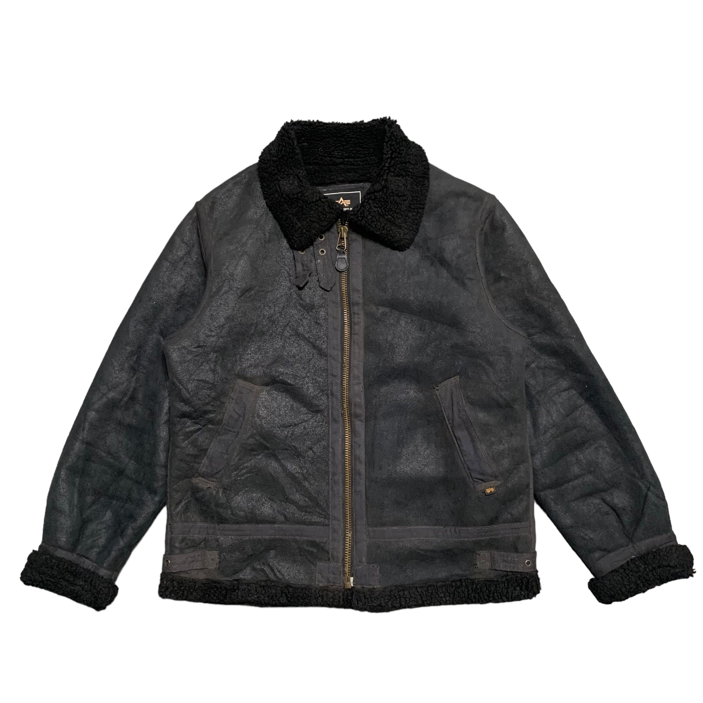 ALPHA INDUSTRIES B3ジャケット　XL Alpha Industries B3 Flight Bomber Jacket Sheepskin Leather