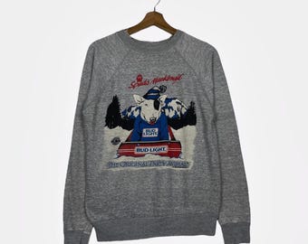 トップス 80s BUD LIGHT SPUDS MACKENZIE SWEAT Rare 1987 Bud Light Hot Doggin Spuds Mackenzie Sweatshirt