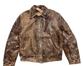 True Vintage 60s Leather Jacket Scovill Zipper - Etsy
