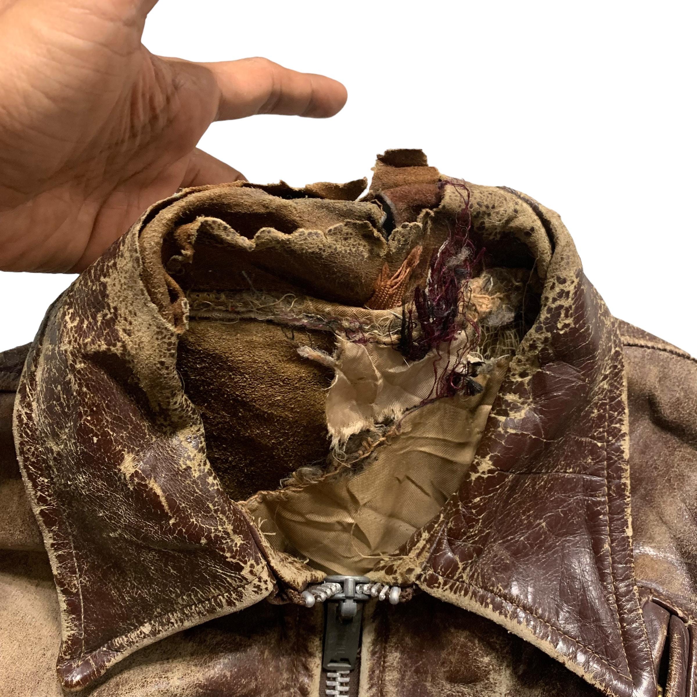 True Vintage 60s Leather Jacket Scovill Zipper - Etsy