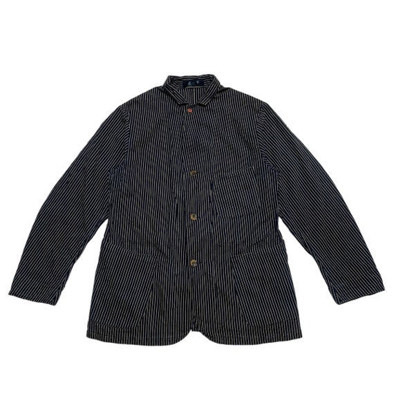 定価5.9万 美品 45R 丸襟ヒッコリージャケット 現行モデル 定価5.9万 美品 45R 丸襟ヒッコリージャケット 現行モデル