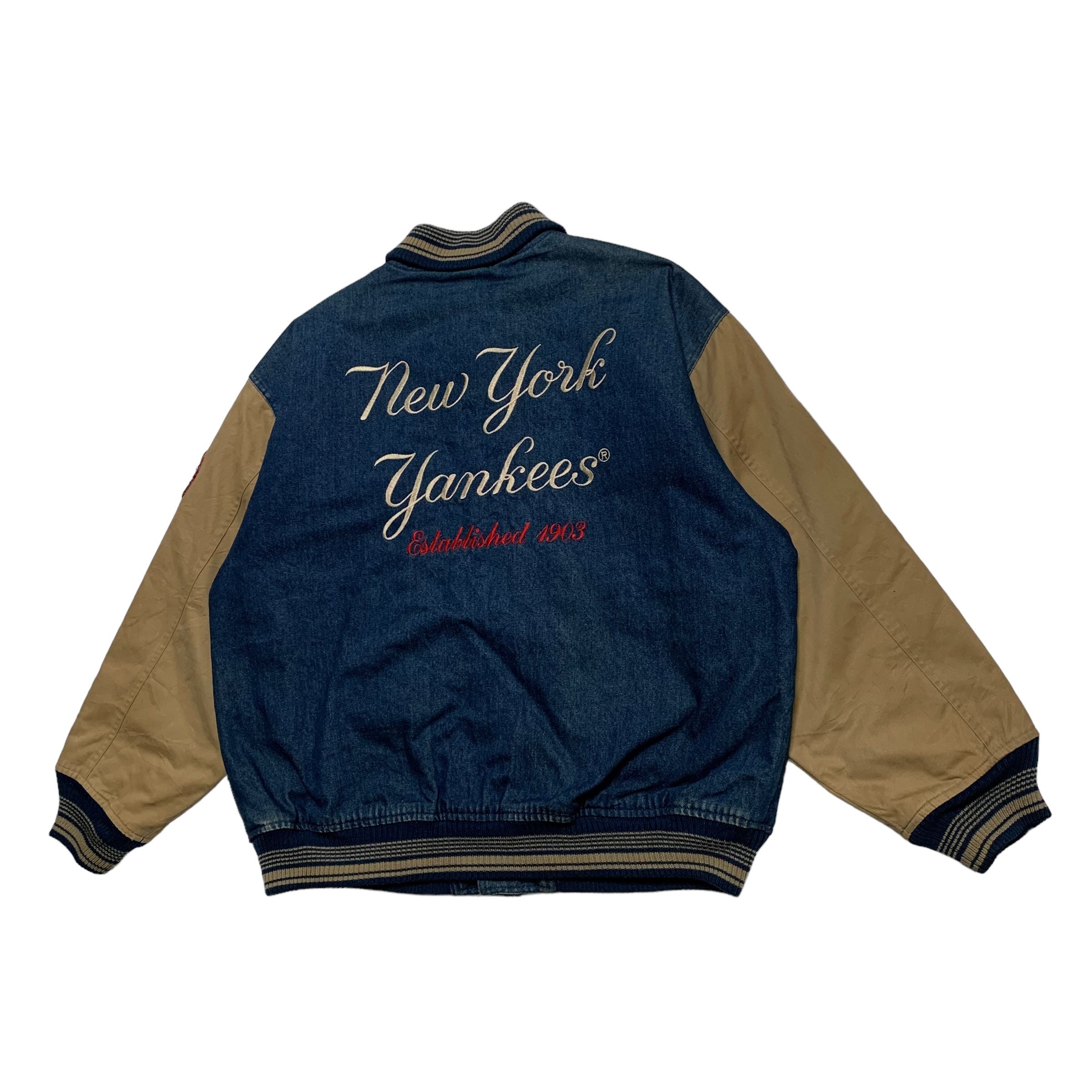 Vintage MLB New York Yankees 50th Year Denim Jacket - Etsy
