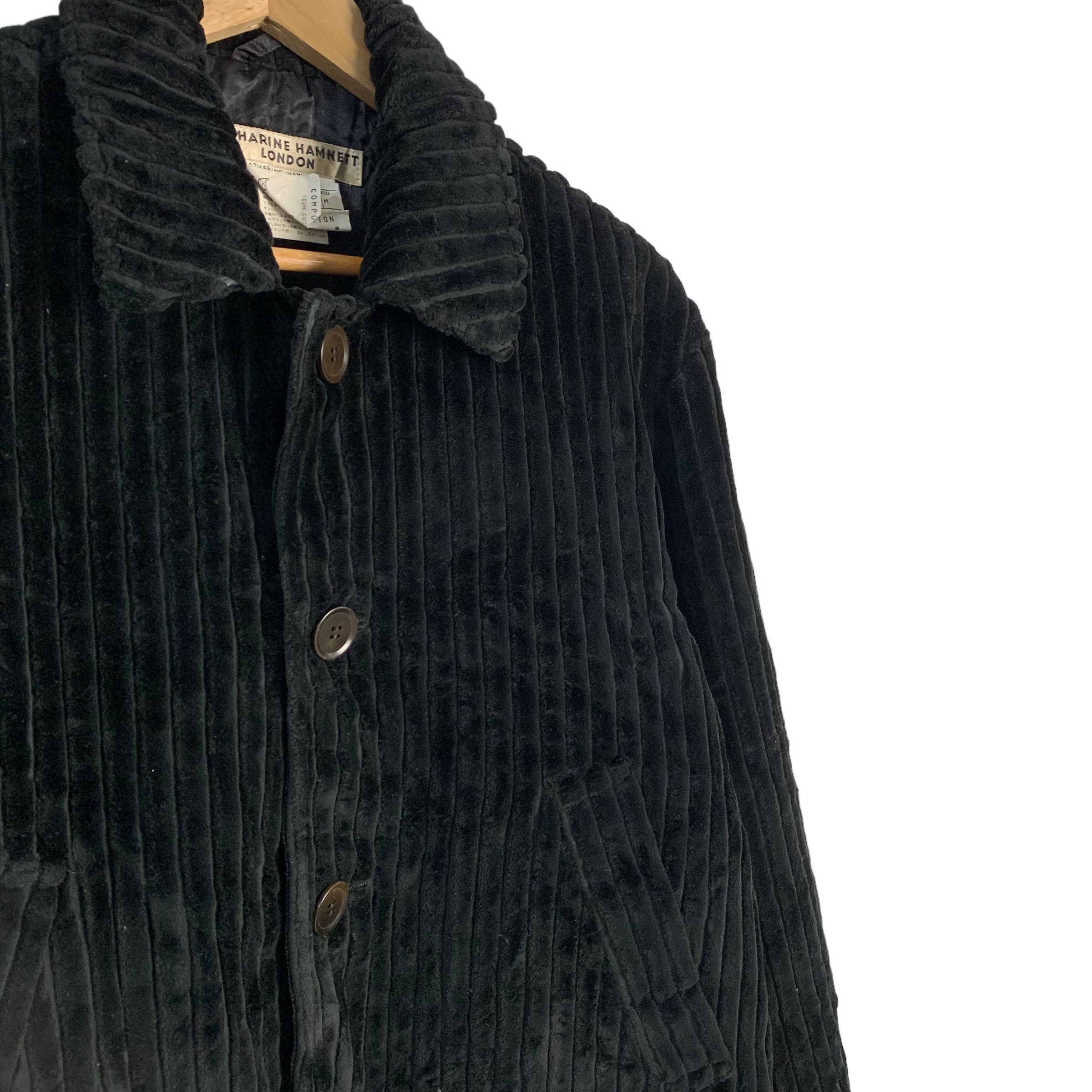 ジャケット・アウター KATHARINE HAMNETT Velvet long coat Katharine Hamnett London Jacket Wide Peaked Lapel Velour