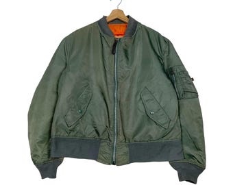 Vintage 70s Alpha Industries Scovill Zipper USAF MA-1 Bomber - Etsy
