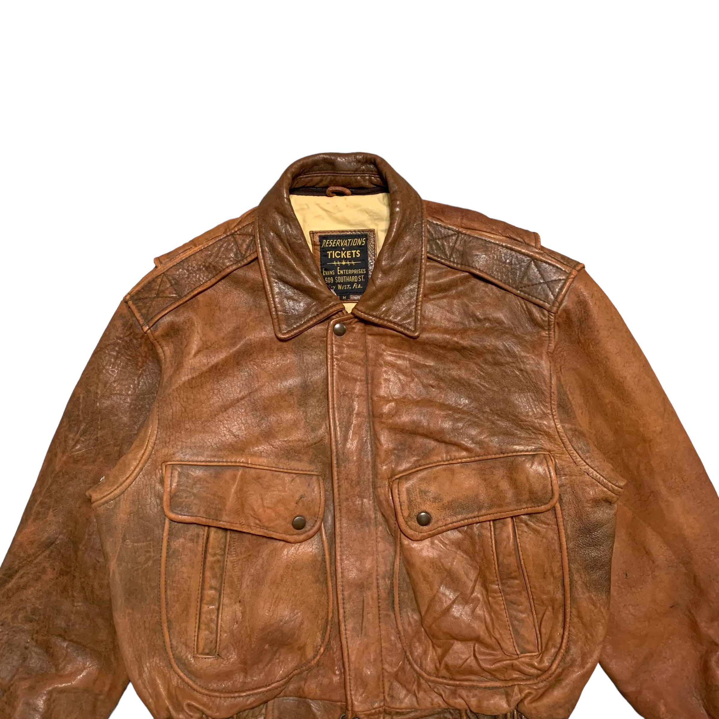 Vintage leather flight jacket B-3 brown