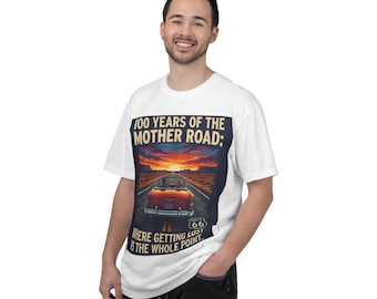 Route 66 vintage car sunset T-Shirt | Mother Road 100 Years