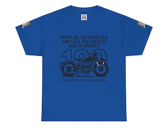 Route 66 100 Years Motorcycle Tee | Vintage Bike Graphic T-Shirt