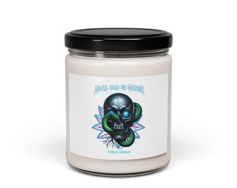 Edgy Self-Care Candle | Heavy Metal Wellness, gothic wellness quote soy candle