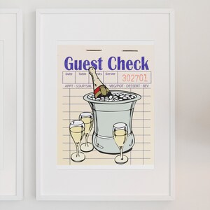 Champagne Print -wall art, wall decor, guest check wall art, bar cart accessories, bar cart decor, modern wall art, guest check wall decor