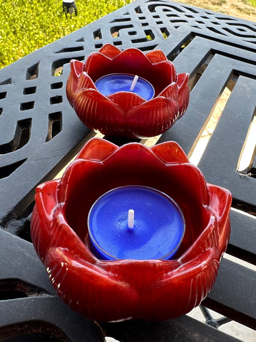 Lotus Flower Tealight Fall Theme Candle Holder Etsy