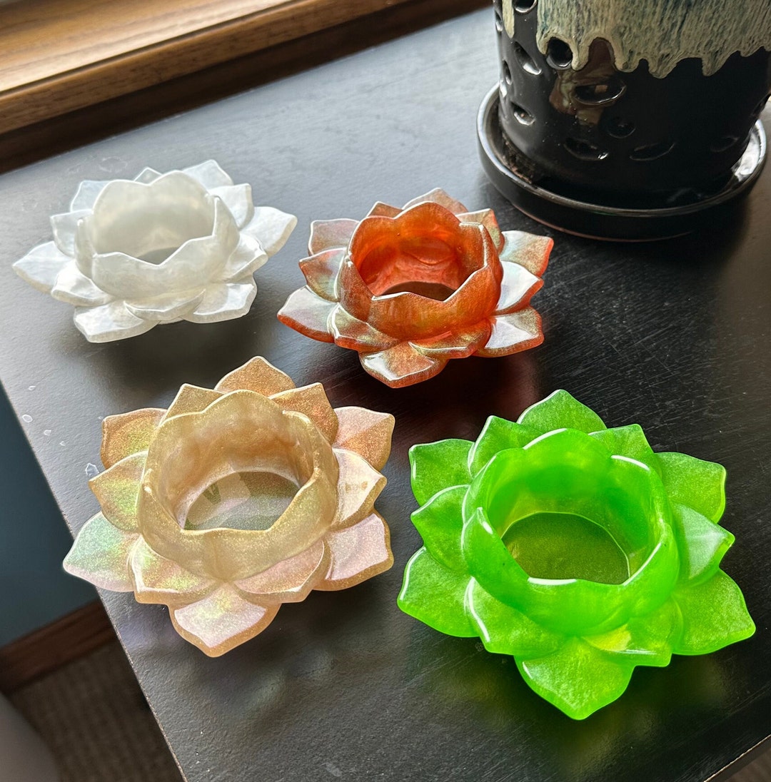 Lotus Flower Tealight Candle Holder Etsy