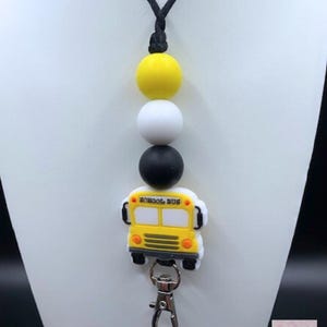 School Bus Lanyard/Badge Reel - Teacher or Bus Driver Badge Holder - Save 10% with code SCHOOL25