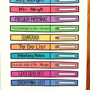 Süsser Stift Personalisierte Aufkleber - Organizer Aufkleber - 10 Personalisierte Aufkleber