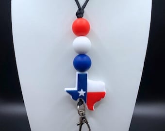 Texas Lanyard/Badge Reel - Lone Star State - Teacher or Nurse Badge Holder