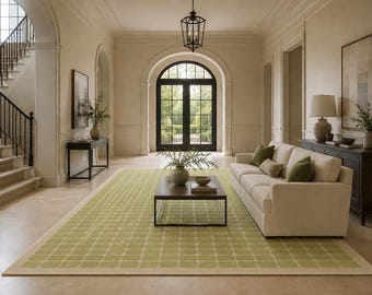 Hand Tufted  Modern Geometric Grid Pattern Carpet, Handmade Fine Wool Area Rug For Living room ,bedroom ,large hall rug