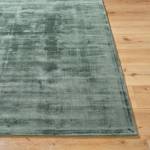 Olive Green Hand Tufted Viscose Rug & Handmade Tufted 100% Carpet Bedroom Living Room Dinning room Luxurious Shiny Modern Area Carpet