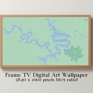Lake of the Ozarks Karte - Frame Art TV, moderne abstrakte Mosaik Tapete, Frühling Sommer digitaler Download, Missouri Geschenk für Sie oder Ihn