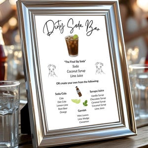 Graduation Dirty Soda Bar Sign Template, Personalized Drink Station Party Drinks Menu, Printable Custom Event DIY Wedding, Editable in Canva