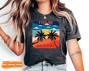 Retro Tropical summer Shirt,Women's Beach Shirt,Summer Shirt for Women,Island Vacation Shirt,Beach Lover Gift, Summer Trip tee, tropical tee