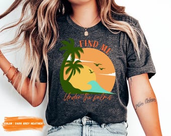 Retro Tropical summer Shirt,Women's Beach Shirt,Summer Shirt for Women,Island Vacation Shirt,Beach Lover Gift, Summer Trip tee, tropical tee