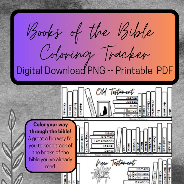 Books of the Bible Coloring Tracker | Digital Bible Tracker | Adult Coloring | Books of the Bible PDF Printable