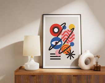 Universum Väggkonst Modern Geometrisk Galax Utskrivbar Konst Digital Nedladdning