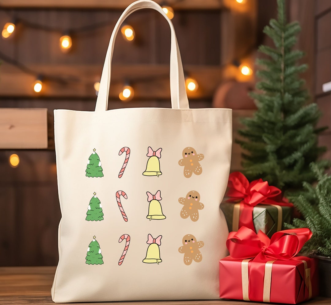 Christmas Present Tote Bags, Family Christmas Gift Bag, Christmas Tote
