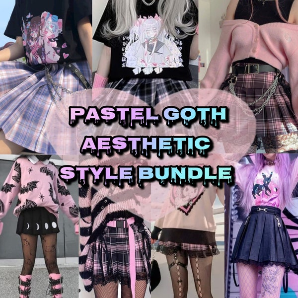 Pastel Goth Aesthetic Style Bundle Mystery Box - All  Sizes XS to 3X Available - Aesthetic Styled Outfits - Sustainable Fashion