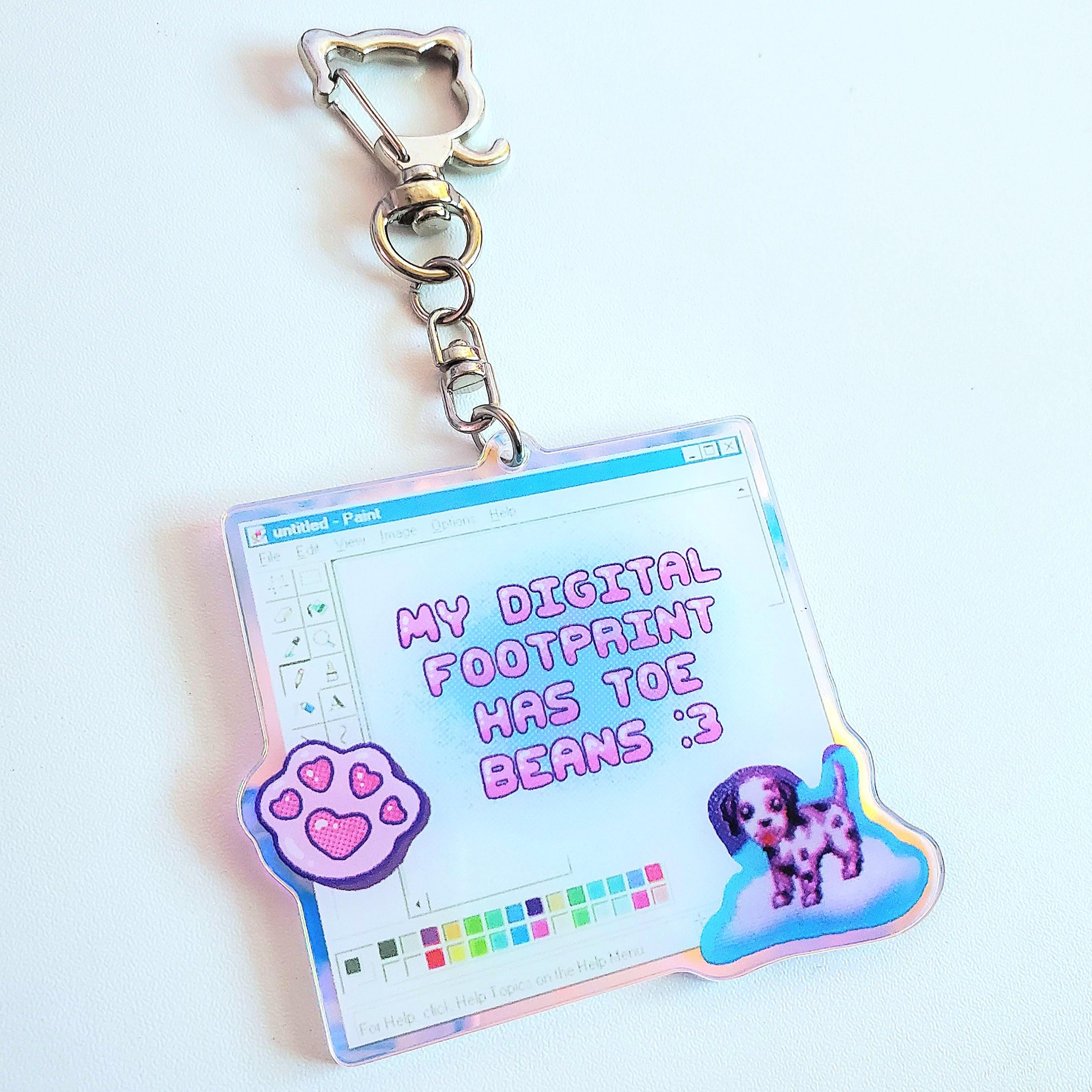 Toe Token Keychains My Digital Footprint Has Toe Beans Y2k Nostaglic Funny Relatable Puppy ...