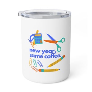 Back to School Insulated Coffee Mug with Lid, 10oz