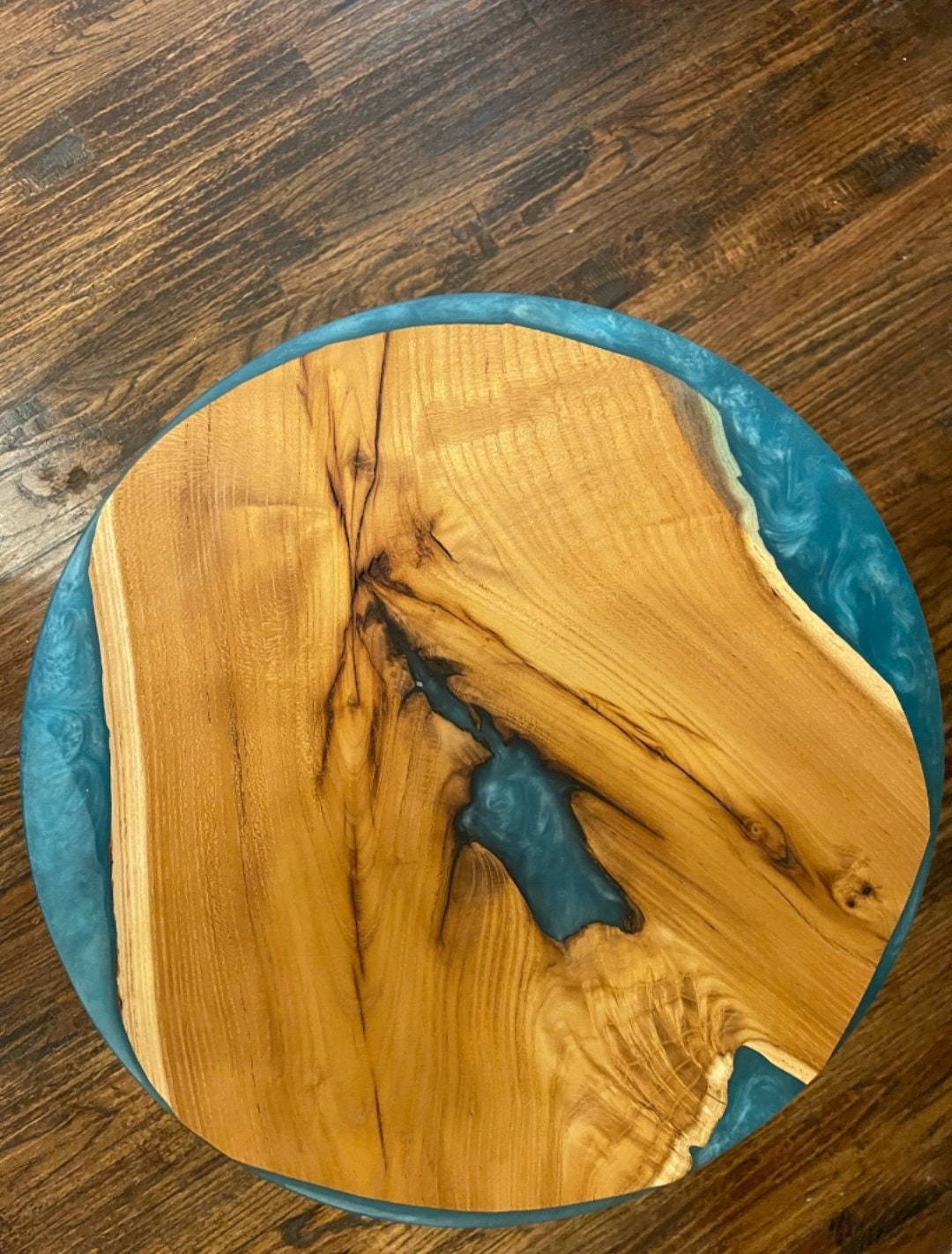 Epoxy Resin Table Top, Round Epoxy Wood Table, Handmade Furniture and ...