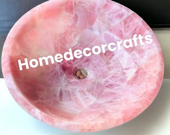 Pink Quartz Wash Basin Sink / Kitchen Counter Top Sinks / Quartz Sink interior Home Decor / Bathroom Decor sink/Vessel Sink