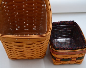 Longaberger Baskets = 5, 1996 Rectangle, 199 Tall Basket,++ 3 smaller baskets, #L2004