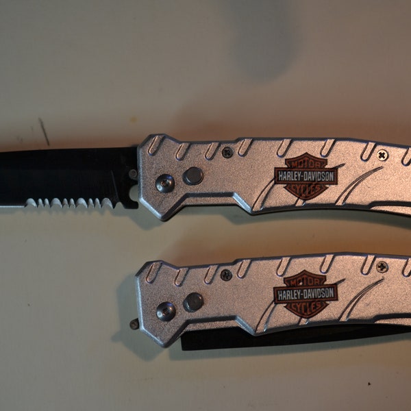 Harley-Davidson Pocketknife, #162HDSL, original box, belt clip, Silver, handle, #hd 2070B