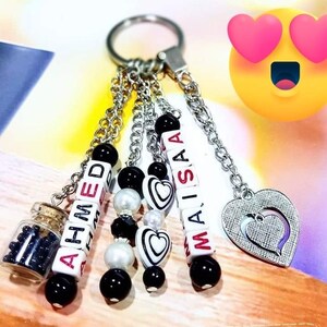 Bead Keychain (Customizable - 3 Names)