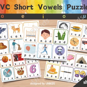 CVC Worträtsel kurze Vokale (A, E, I, O, U)