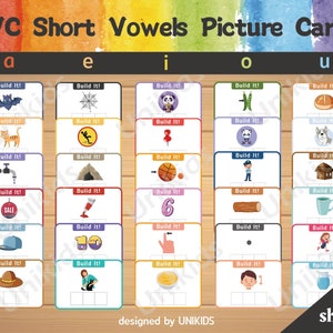 World Builders: CVC Short Vowels Picture Card Set