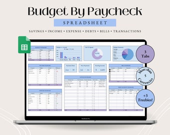 Biweekly Budget Spreadsheet Paycheck Budget Google Sheets Budget Template Budget Tracker Expense Tracker Budget By Paycheck Spreadsheet
