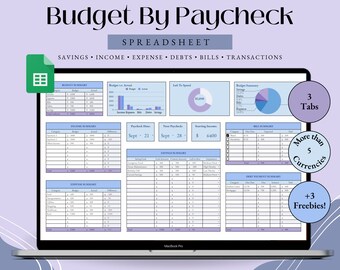 Paycheck Budget | Biweekly Budget | Google Sheets Budget Template | Budget Tracker | Expense Tracker | Financial Planner