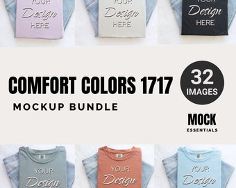 Comfort Colors 1717 Mockup Bundle, Folded Flatlay Mockups, Comfort Colors Mockups, T-Shirt Mockups, C1717 Mockup Bundle, Oversized Tee Mock