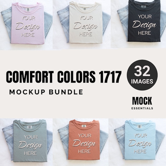 Comfort Colors 1717 Mockup Bundle, Folded Flatlay Mockups, Comfort Colors Mockups, T-Shirt Mockups, C1717 Mockup Bundle, Oversized Tee Mock