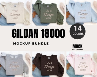 Gildan 18000 Mockup Bundle, Whole 18000 Mockup Bundle, Gildan Crewneck Pack, Gildan 18000 Bundle, Gildan Sweatshirts Entire Bundle