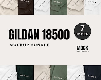 Pacchetto Mockup manica Gildan 18500 Pacchetto Mockup coppia Mockup matrimonio Manica abbinata Felpa Gildan 18500 Mock up piegato Disposizione piatta Mr Mrs